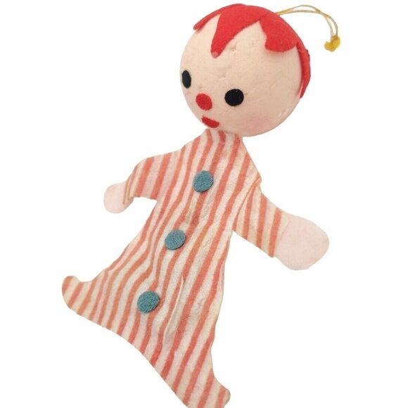 Vintage Christmas Elf & Flocked‎ Pear 1960s Christmas Ornaments Handmade Red - Picture 2 of 5